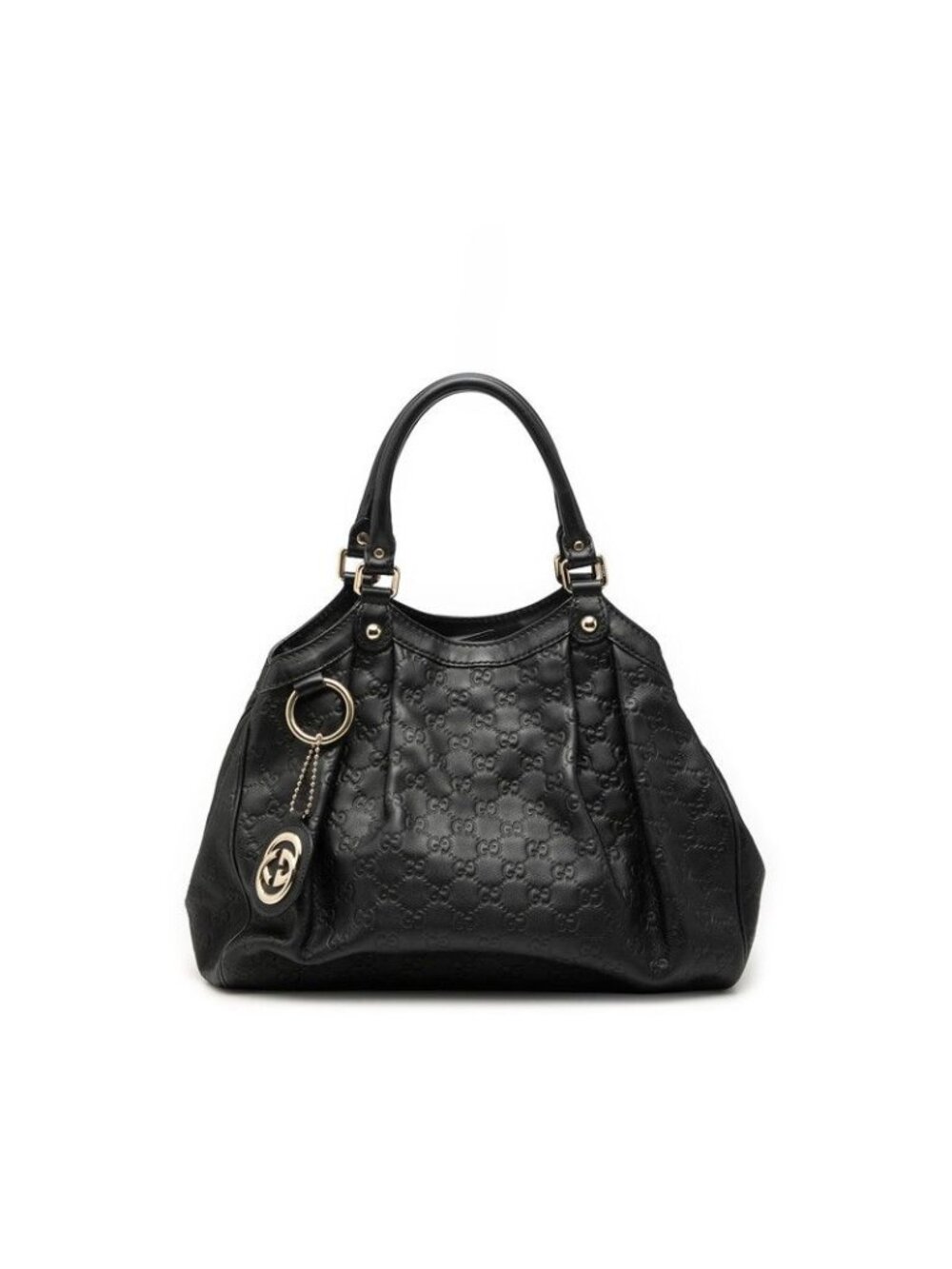 Gucci Guccissima Handbag Black Leather